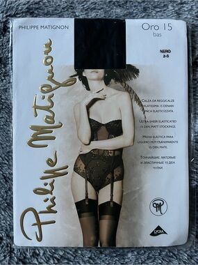 Philippe Matignon Oro 15 Sheer Black Stockings